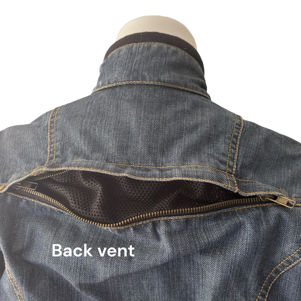 Tourmaster Indigo Women’s Denim Motorcycle Riding Jacket, XS, Vents - Picture 9 of 13